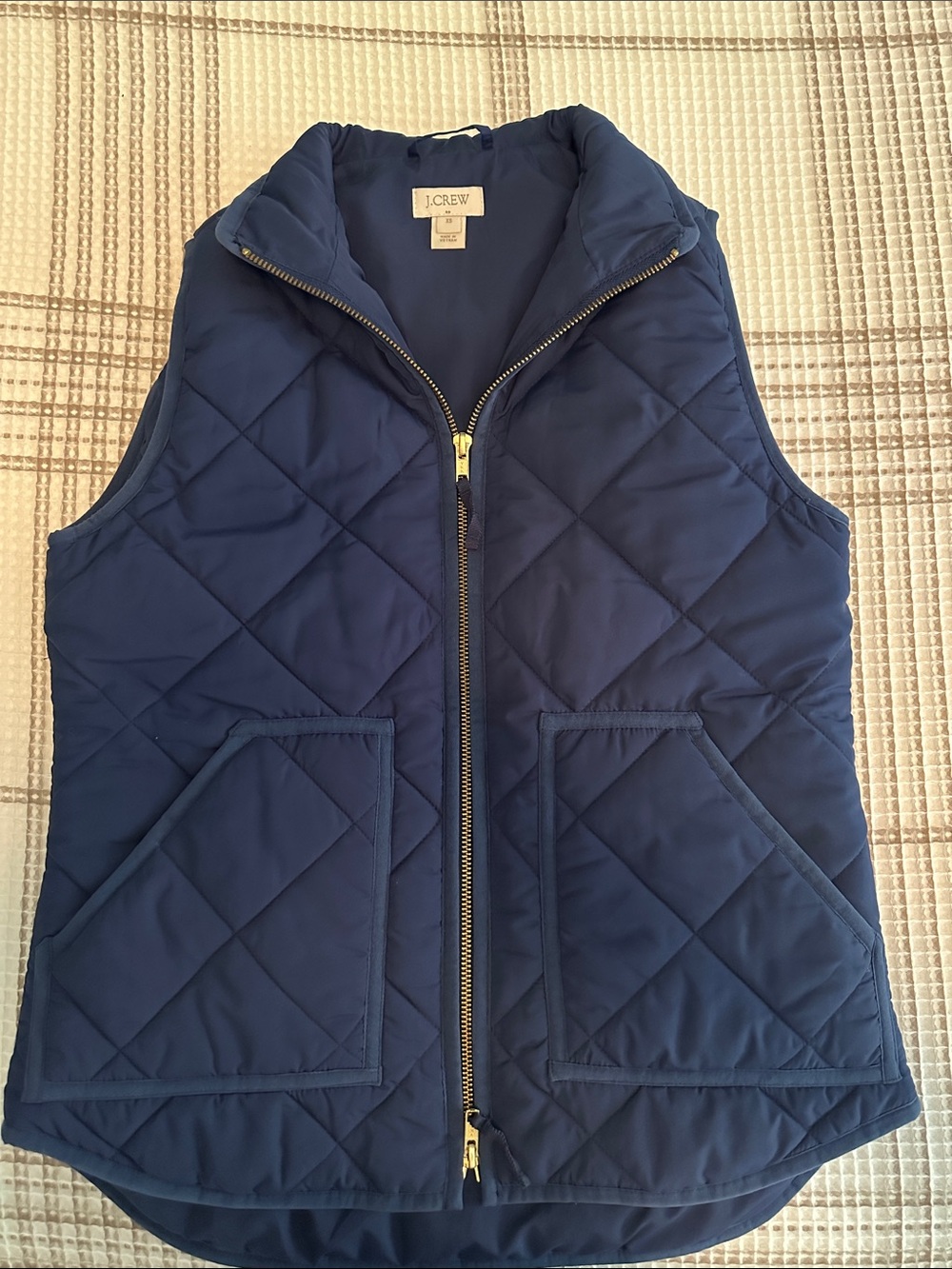 J. Crew Navy Quilted Puffer Vest